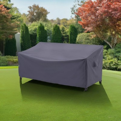 Gray Waterproof Outdoor Patio Sofa Cover with Drawstring Closure
