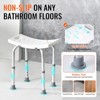 VEVOR Shower Chair, Adjustable Height Shower Stool with Built-in Handles, for Elderly Disabled Handicap, 158.8 kg Capacity,White - 4 of 4