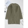 Waffle Knit Drop Shoulder Open Front Pocketed Plus Size Cardigan - 2 of 4