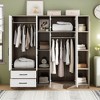 6-Door Wardrobe with shelves and drawers,  Gray - 2 of 4