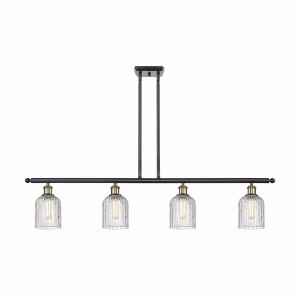 Bridal Veil - 4 Light Stem Hung Island In Art Deco Style-9.5 Inches Tall and 48 Inches Wide - 1 of 1