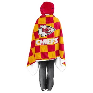 NFL Kansas City Chiefs Youth Bloncho Faux Shearling Wearable Blanket - 1 of 2