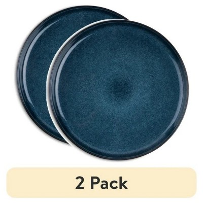 LunaLulinlk (2 pack) Stoneware Dinner Plate, Atlantic Blue Collection