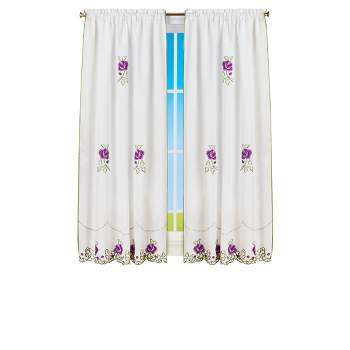 Collections Etc Rose Embroidery Drapes
