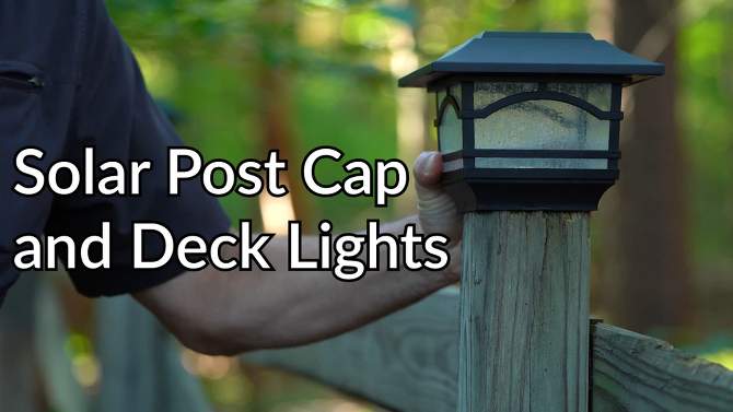 Maxsa Innovations Solar 2pk Post Cap and Deck Railing Lights Black, 2 of 8, play video