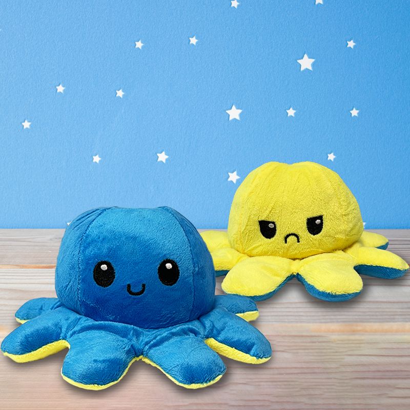 Link Moody Reversible Emotion Octopus Plushie Sad/Happy Express Your Emotions Moody Plush Toy Sensory Fidget Toy for Stress Relief, 2 of 5