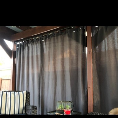 Plaid Velcro Tab Top Waterproof Outdoor Curtains for Garage / Patio, 1  Panel