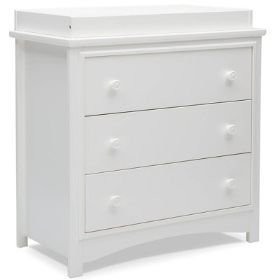 Delta Children Perry 3 Drawer Dresser with Changing Top - Bianca White