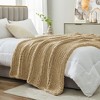 Handmade Chenille Throw Blanket , Chunky Knit Cable Knitted Crochet Blanket-Amelie Home - 3 of 4