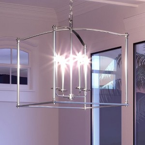 Urban Ambiance Luxury Contemporary Chandelier,  25"H x 19.625"W,  Brushed Nickel Finish, UHP3830 - 1 of 4