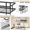 Over Toilet Storage 2 - Tier Bathroom Organizer with Removable Basket Paper Holder Above Toilet Storage Non - Trace Adhesive - 3 of 4