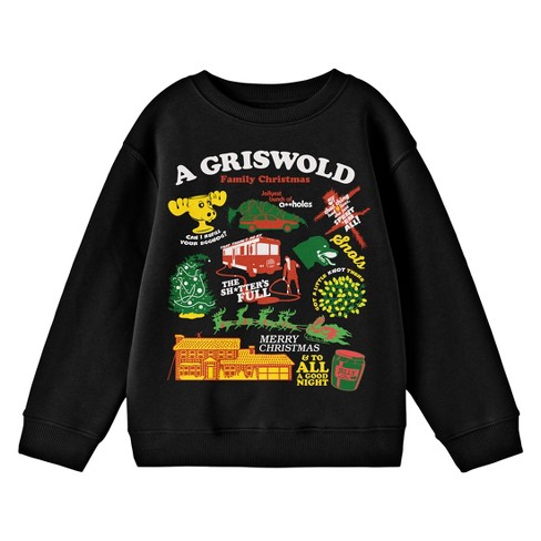 National Lampoon's Christmas Vacation Funny Griswold Family Christmas Youth Black Graphic Sweatshirt-Small - image 1 of 2