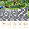 Outdoor Rug Waterproof Reversible Rug for Patio, Moroccan Plastic Straw Rug Portable Floor Mat for Camping Travel Picnic - 4 of 4