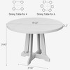 Jojoka Round Dining Table for 4 People, 47" Rustic Kitchen Table with Wooden Base, Stable Structure, Crossed Legs, Modern for Kitchen, Living Room - 2 of 4