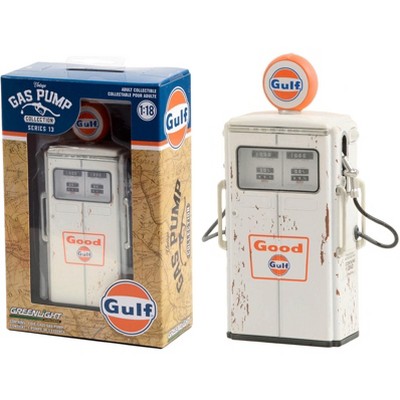 1954 Tokheim 350 Twin Gas Pump "Good Gulf - Gulf Oil" White (Weathered) "Vintage Gas Pumps" 1/18 Diecast Model by Greenlight