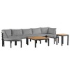 Syemin Terrace Seating Group, Casual Terrace Set, Outdoor Dialogue Set, Patio with Cushions, Backyard, Gray, 126"*53.6"*26" - 3 of 4