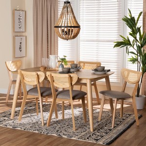 Baxton Studio Dannell Mid-Century Modern Wood 7-Piece Dining Set - 1 of 4