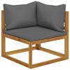 vidaXL 2 Piece Sofa Set with Dark Gray Cushions Solid Acacia Wood - 3 of 4