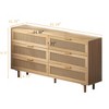 Lycvki 51.18" 6-Drawer Rattan Dresser with Metal Handle and Wood Legs - 4 of 4