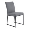 Armen Living Set of 2 Trevor Faux Leather Metal Dining Chairs Gray/Black: Upholstered Parsons Style, Foam Filled, Easy to Clean - 3 of 4