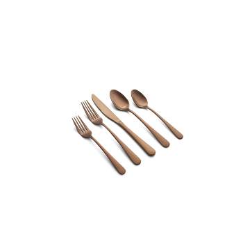 20pc Keene Hammered Copper Satin Flatware Set - Cambridge Silversmiths