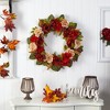 Nearly Natural 30-in Harvest and Peony Artificial Wreath - 4 of 4