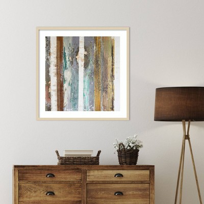 Textured Grain IV Abstract Expressionism Framed Wall Art in Svelte Natural