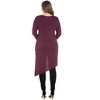 Plus Long Sleeve Knee Length Asymmetrical Tunic Top - 24seven Comfort Apparel™ - 3 of 4