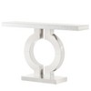 Lirago, 43" Mirrored Console Table with O-Shaped Base-Modern Silver Sofa Table, Easy Assembly,White - 4 of 4
