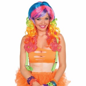Forum Novelties Club Candy Rainbow Swirl Curly Costume Wig Adult - 1 of 1