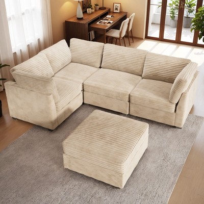 XIZZI Luxury Modular Sectional Sofa Couch, Oversized Cloud Couch for Living Room, Deep Seat Upholstered Convertible Sleeper Sofa