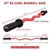 47" EZ Curl Barbell Bar, Curl Bar for Weight Lifting, 500LBS Weight Capacity Training Bar with 2 Spring Collars, Chrome Curling Bar - 2 of 4