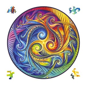 Unidragon Spiral Incarnation Round 200 Piece Wooden Jigsaw Puzzle - 1 of 4
