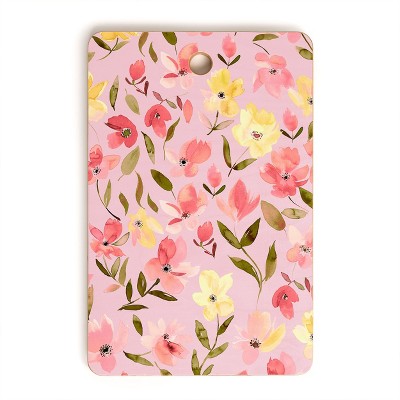 Ninola Design Fresh flowers Pink Rectangle Cutting Board - Deny Designs