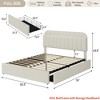 Twin/FULL/Queen/Twin XL Size Kids'Bed Frame with 2 Flexible Drawers, Boucle Upholstered Platform Bed Frame w/ Bookcase Headboard, Bedframe - 2 of 4