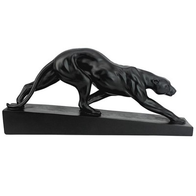 Art Deco Black Resin Panther on the Prowl Statue