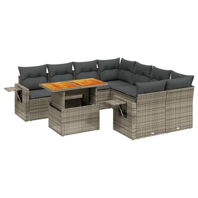 vidaXL Garden Sofa Set Grey
