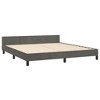 vidaXL Bed Frame with Headboard Dark Gray 76 in.x79.9 in. King Velvet - image 4 of 4