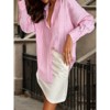 Womens Striped Button Down Shirt Casual Long Sleeve Blouse Top - 3 of 4