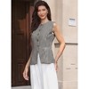 INSPIRE CHIC Women's Gingham Sleeveless Office Crew Neck Business Plaid Suit Waistcoat - 4 of 4