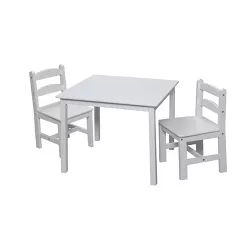 3pc Kids' Square Table and Chair Set White - Gift Mark