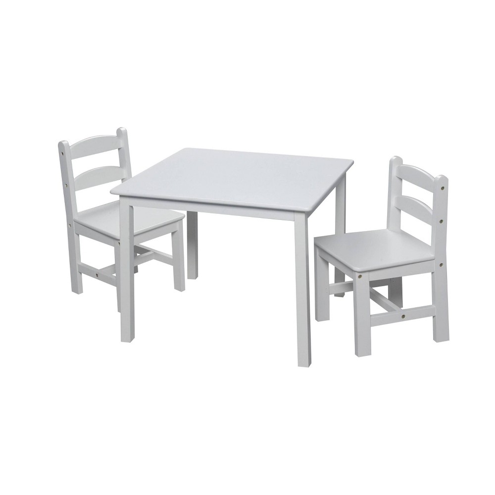 Photos - Other Furniture 3pc Kids' Square Table and Chair Set White - Gift Mark
