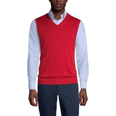 Lands End School Uniform Men s Cotton Modal Fine Gauge Sweater Vest Medium Red Target