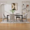 Modern Dining Chairs Set of 4,Chenille Upholstered Armless Chair with High Curved Back and Rubberwood Legs for Dining Room or Kitchen-Koiai - 3 of 4