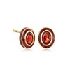 Ross-Simons 1.80 ct. t.w. Garnet and Burgundy Enamel Earrings in 18kt Gold Over Sterling - 3 of 4