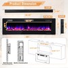 Costway 60 Inches Ultra-thin Electric Fireplace Recessed & Wall Mounted with Log Crystals - 3 of 4