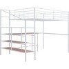 Streamdale Full Size Metal Loft Bed with Desk and Lateral Storage Ladder, White - 4 of 4