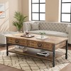 Coffee Table with Drawers, 41" Large Center Table with Storage - 4 of 4