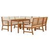 vidaXL Outdoor Dining Set with Cushions - 7 Piece Acacia Solid Wood - Modular Patio Furniture - Comfortable Seating with Rectangle Table and Cushions. - 3 of 4