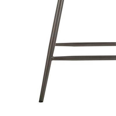 Transitional Camel Leather Swivel Counter Stool, 17"W
